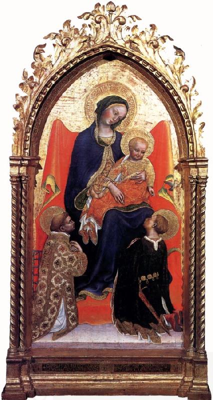 Giovanni di Francesco Madonna Enthroned with St Lawrence and St Julian China oil painting art